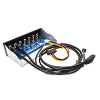 5.25 inch 7 Ports HUB Front Panel 19 Pin to 2 USB 3.0+4 USB 2.0+BC1.2 Optical Drive Fast Quick Changer Connector for PC Desktop