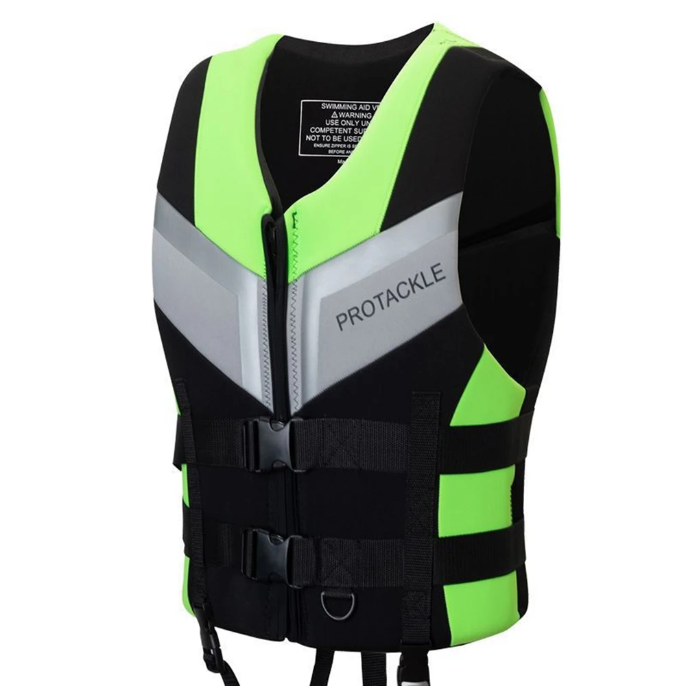 Neoprene Life Vest for Adults, Lightweight Life Jackets, Safety Buckle, Swimming, Boating, Skiing, Survival Suit for Surfing