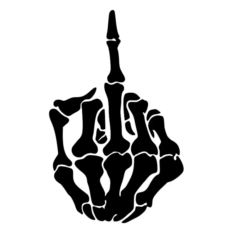 Skull Skeleton Bone Middle Finger Flipping Off Vinyl Decal Car Sticker Waterproof Auto Decors for Bumper Rear Window Y555