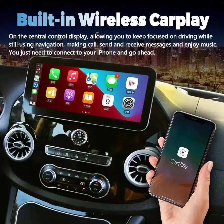 Yes 12.3 Inch Wireless Android 15 Carplay 1920*720P Car Radio For Mercedes Vito W447 2015 Multimedia GPS DSP Player Receiver