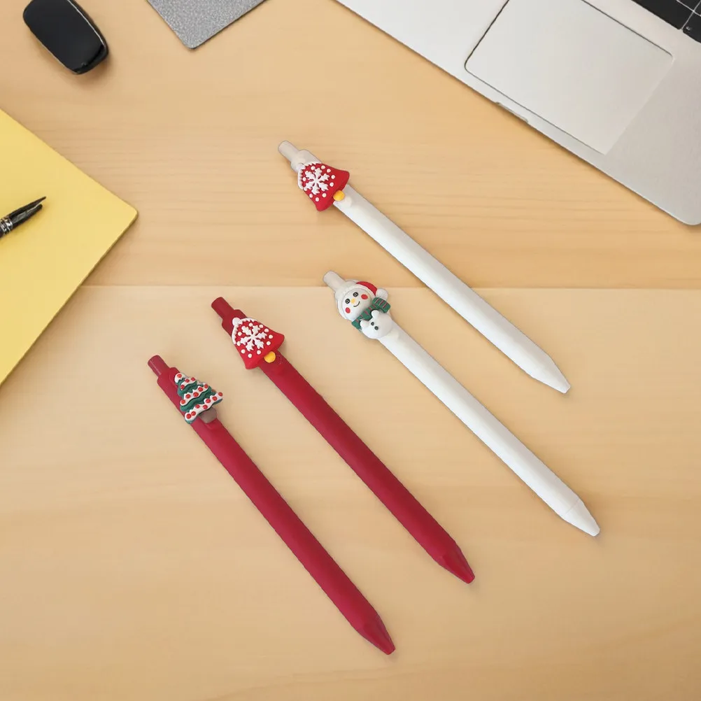 10Pcs Christmas Gel Ink Pens Festive Santa Claus Christmas Tree Snowman Cartoon Pens Smooth Reliable Flow for Journaling