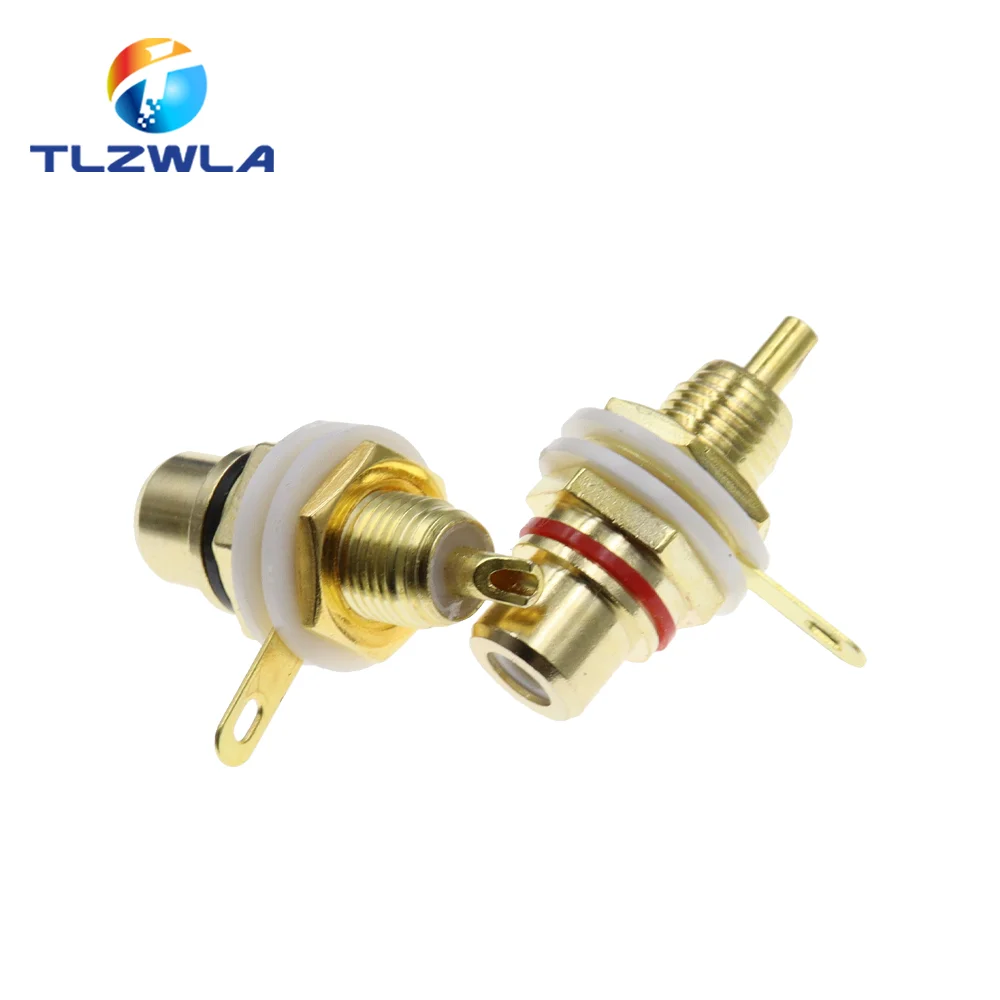 2PCS RCA Female Socket Connector Chassis Panel Mount Adapter Audio Terminal Plug 3.5MM Plug AV Plug