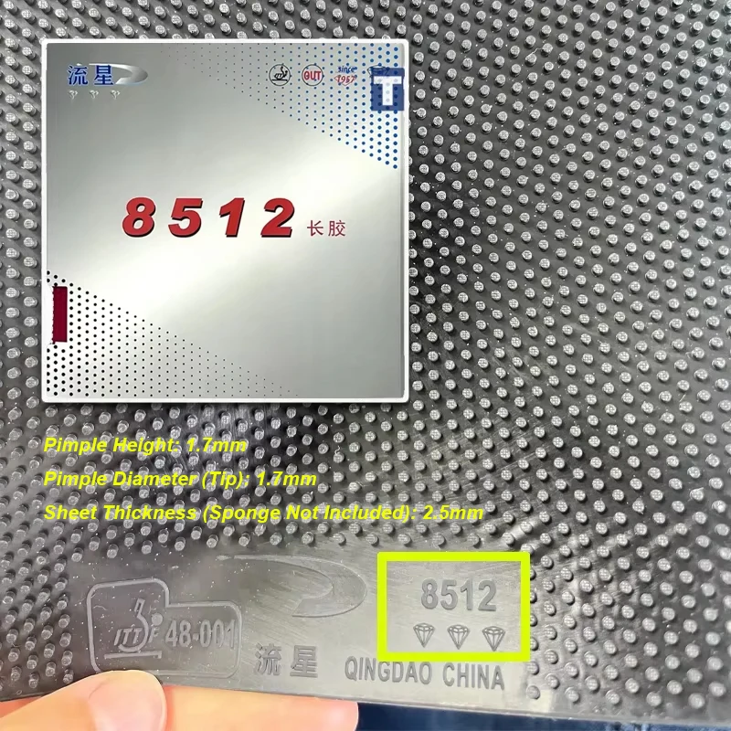 

Meteor 8512 Long Pimples OX Table Tennis Rubber Small Particles Ping Pong Rubber without Sponge 1.7mm Particle Height