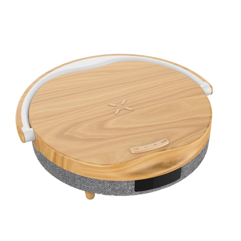 ลำโพงบลูทูธมัลติฟังก์ชันพร้อมชาร์จไร้สาย LED ข้างเตียงไฟกลางคืนที่ชาร์จไร้สายโทรศัพท์มือถือ