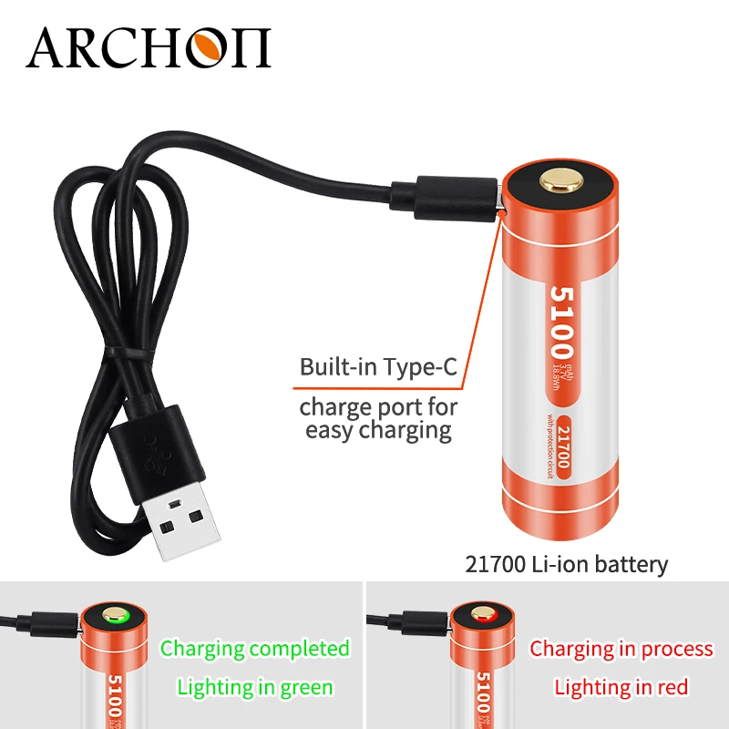 ARCHON zoomable diving flashlight submersible spotlight Underwater 100m Cave exploration diving torch Fishing and hunting lights