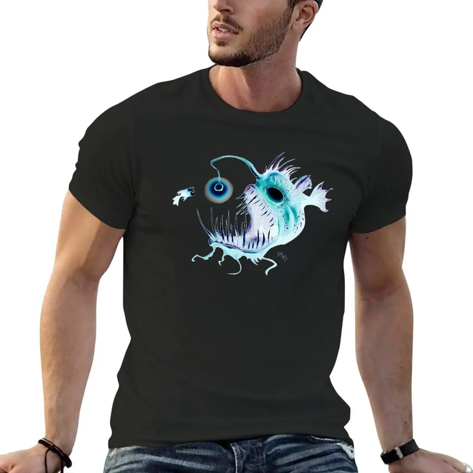 Angler Fish T-Shirt baggy shirts shirts graphic quick drying mens designer clothes