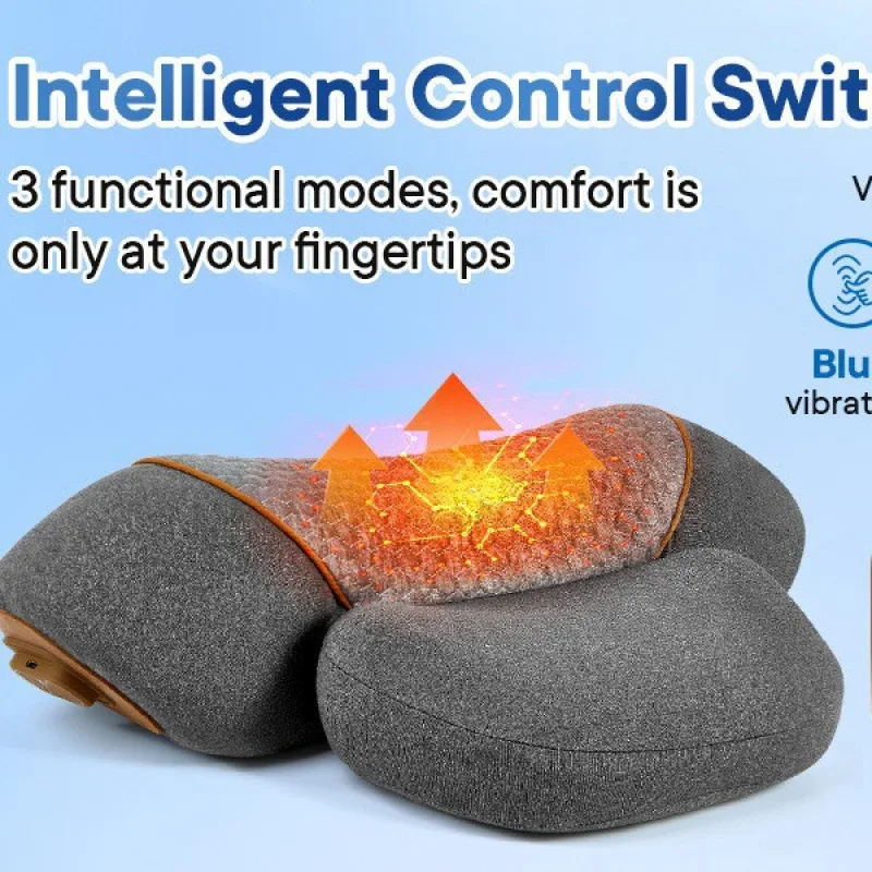 

3 in 1 Neck Massage Pillow with Heating Traction Cervical Collar for Shoulder Pain Relief Massage