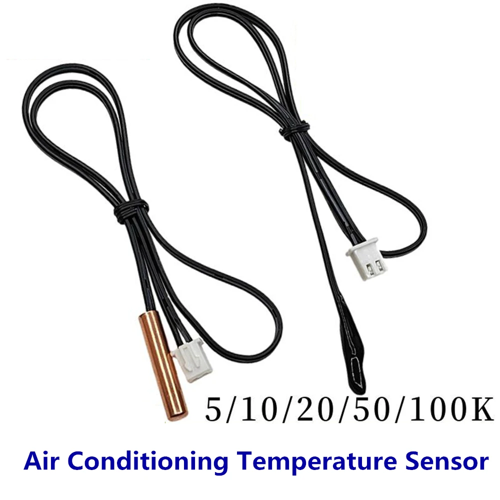 

5pcs Air Conditioning Temperature Sensor Air Conditioning Probe Copper Head Rubber Head 5K 10K 15K 20K 50K 100K