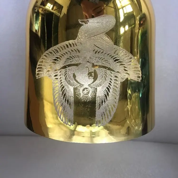 24k Golden Crystal Singing Bowl +ISIS carved design 432HZ perfect Musical Note 