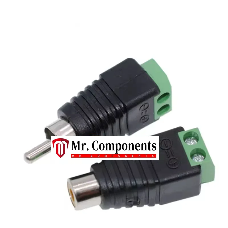 1PCS AV Lotus Male and Female Connectors: Solderless Screwing Lotus Female RCA Audio Video Plug, AV Audio Video Plug In stock