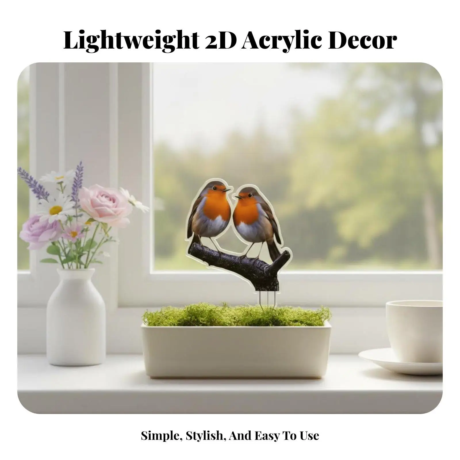 Colorful Acrylic Display Stand for Outdoor Garden Decoration Lawn Ornament Yard Art Patio Planter Decor Gift