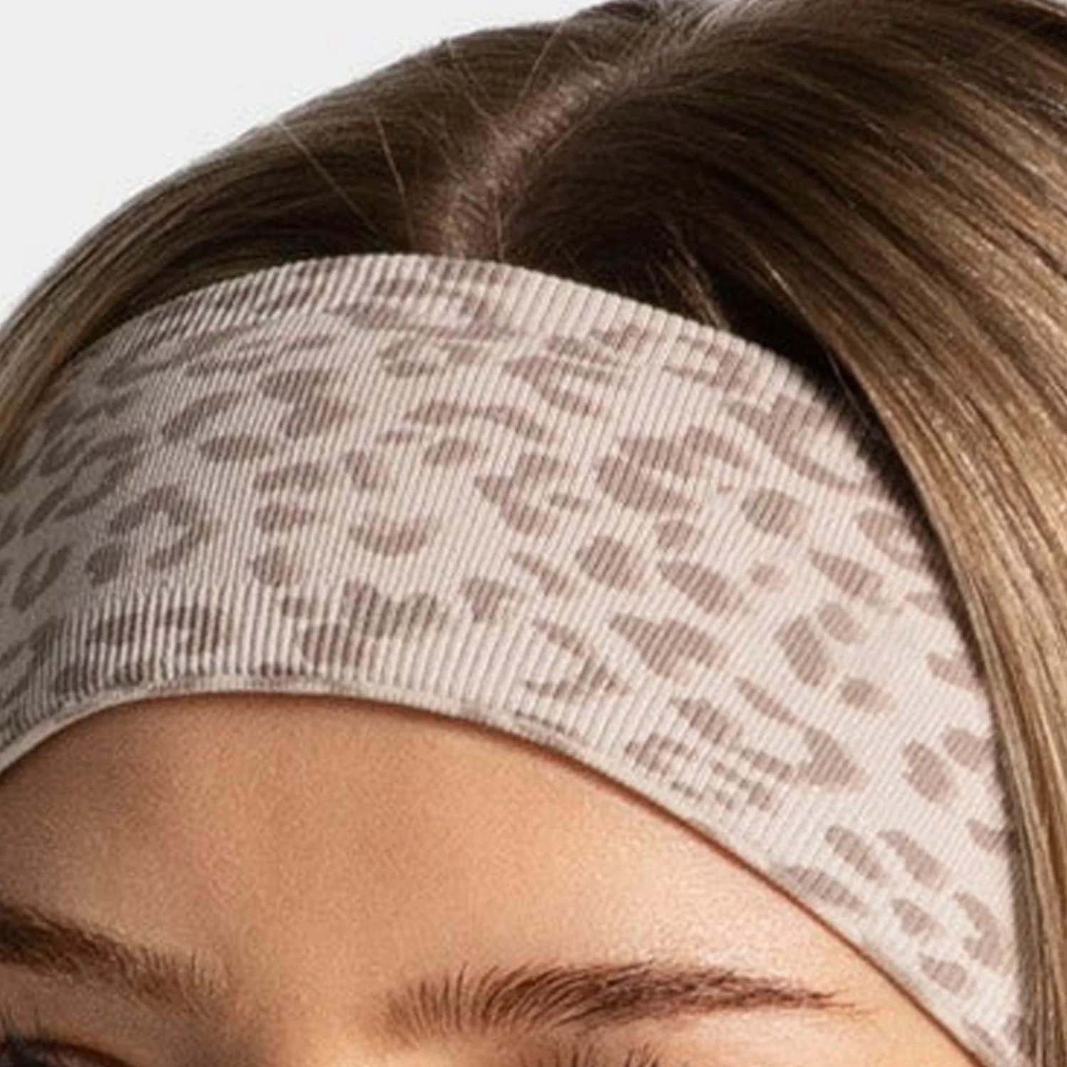 Fashion Leopard Print Seamless Yoga Headband, High Elastic Quick Dry Sweat Wicking Hairband for Women Workout Running Cycling Gy