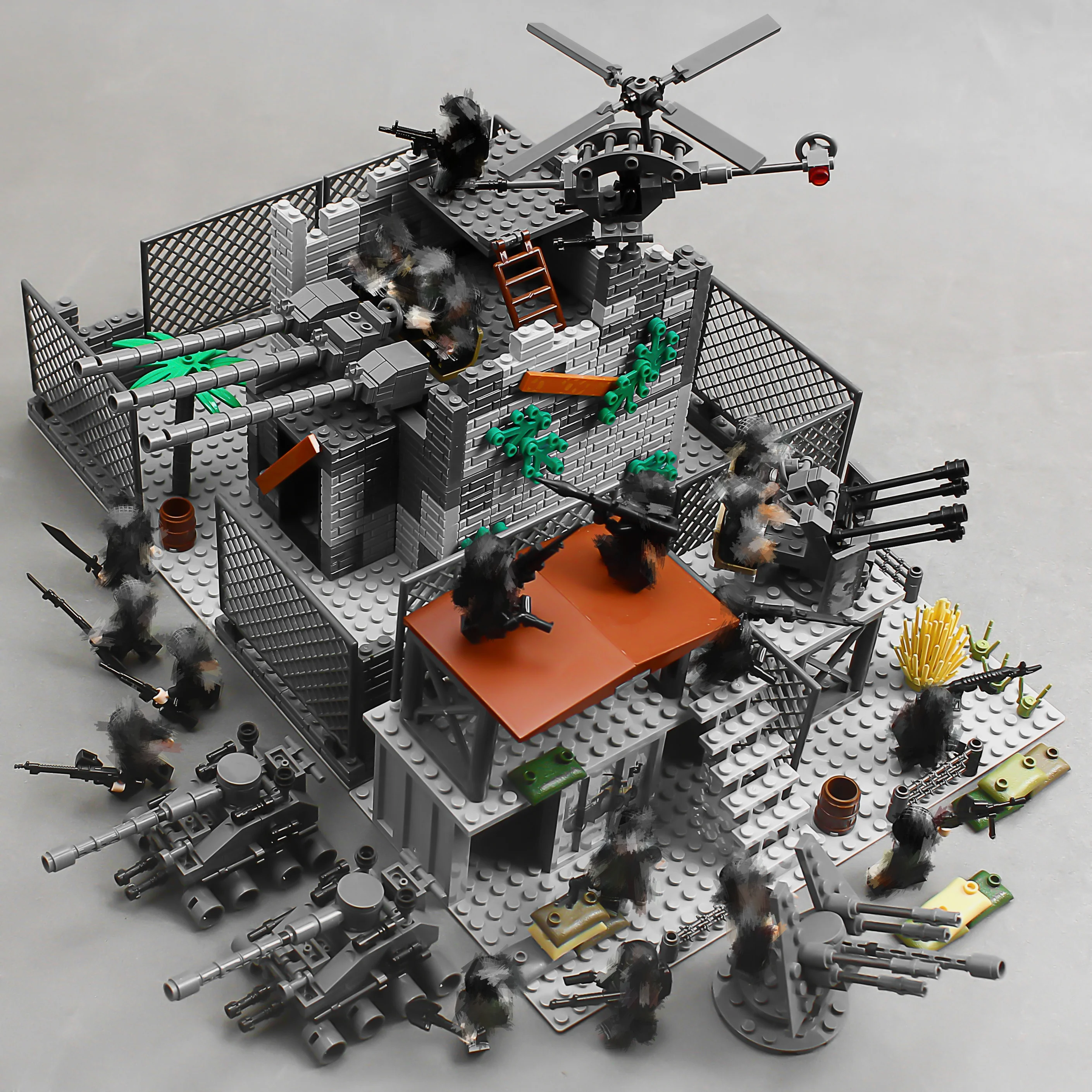 Building blocks, military base, special forces, watchtower, humanoid, special police, puzzle assembly toy gift