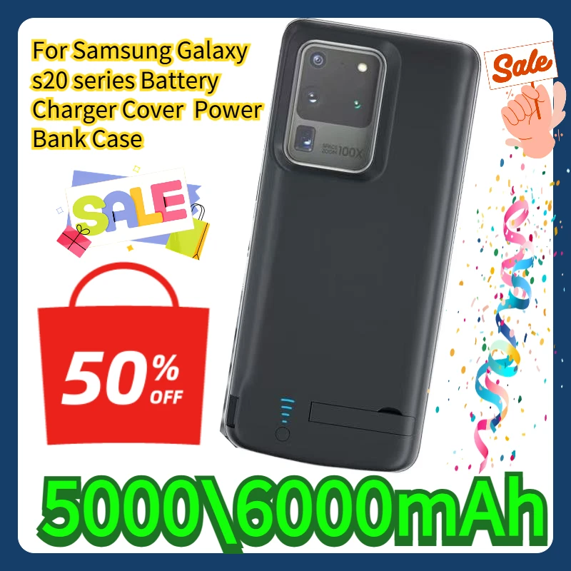 لهاتف سامسونج جالاكسي s20 سلسلة غطاء شاحن البطارية 6000 مللي أمبير في الساعة