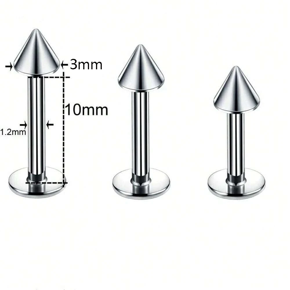 2PCS/Set Spike Lip Piercing Snake Bites Stainless Steel Helix Cartilage Earring Ear Piercing Body Jewelry Punk Style 16G 14G - view 5