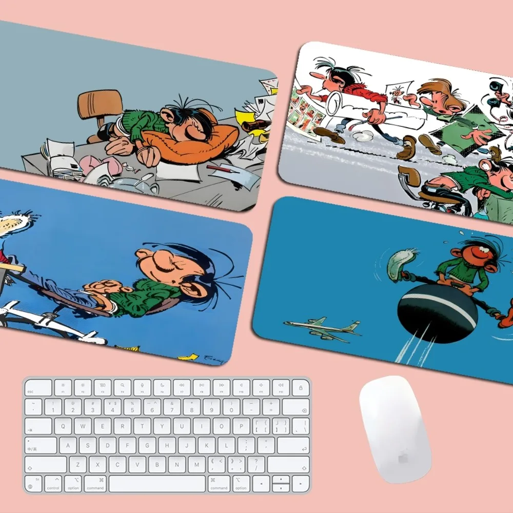 Gaston Lagaffe Mousepad Boy Pad Natural Rubber Gaming Mousepad Desk Mat Size For Gameing World Of Tanks CS GO Zelda