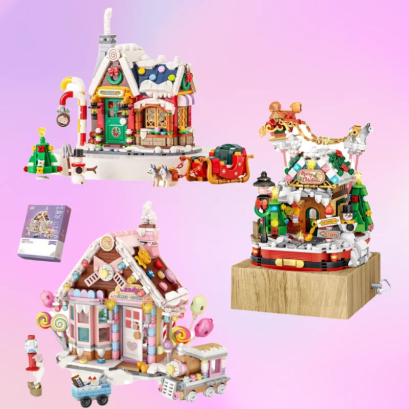 Unique Gift Ideas-Christmas House/Halloween House Building Blocks Bricks – Decoration Toy Set for children & friends
