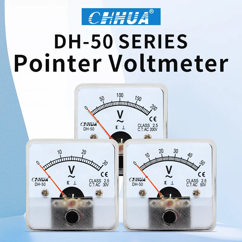 DH-50 AC Analog Voltmeter 5V 10V 15V 20V 30V 50V 100V 150V 200V 250V 300V 400V 450V 500V 600V voltage meter