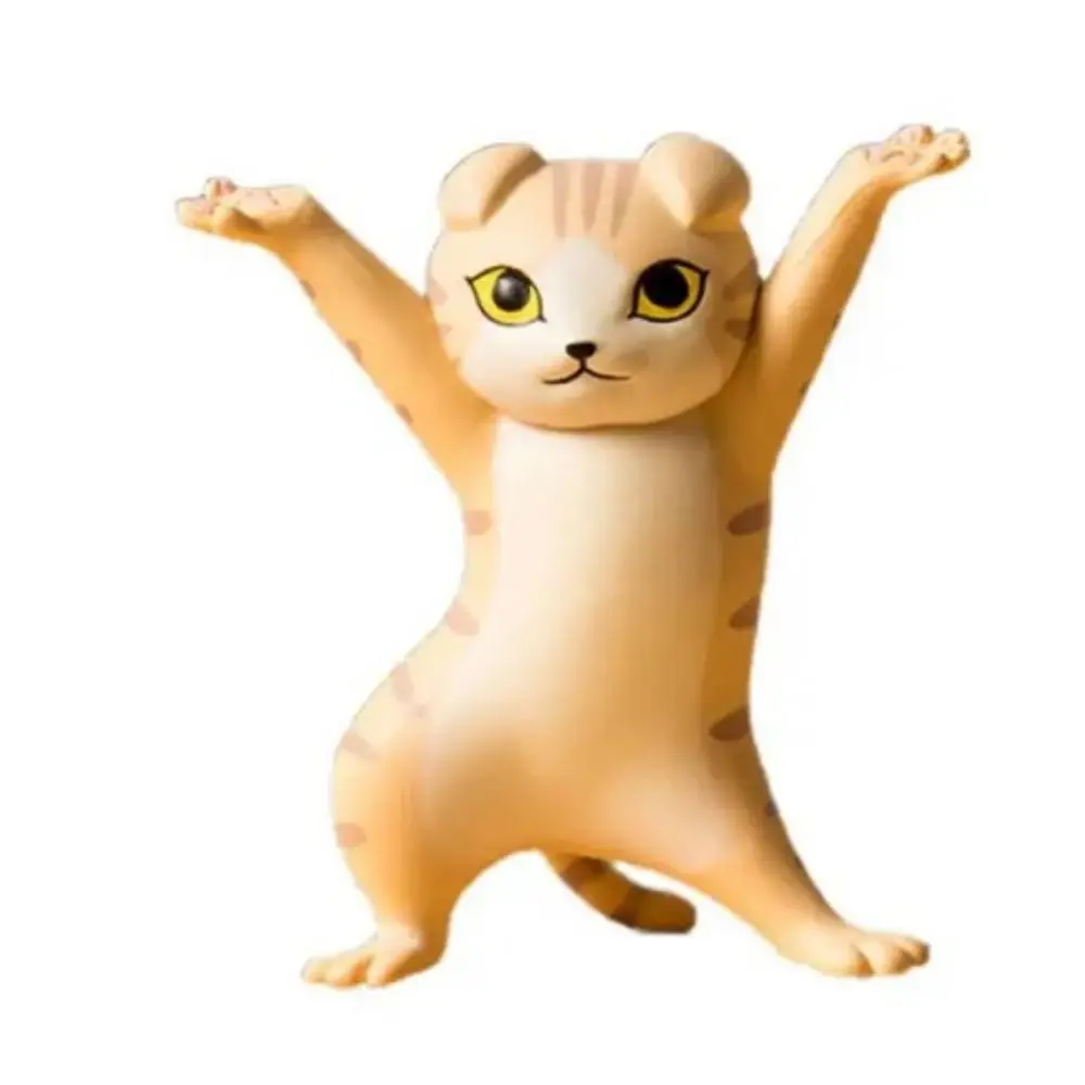 

Small Cat Statue Hand-made Cat Miniatures Cartoon PVC Cat Pen Holder Cute DIY Car Cat Ornaments Home Decor