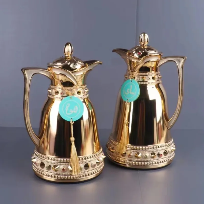 Arabian 0.7 + 1.0L New to Coffee Pot Body Glass Insulated Vacuum Arabian Coffee Bottle Dara Pot Coffee Set