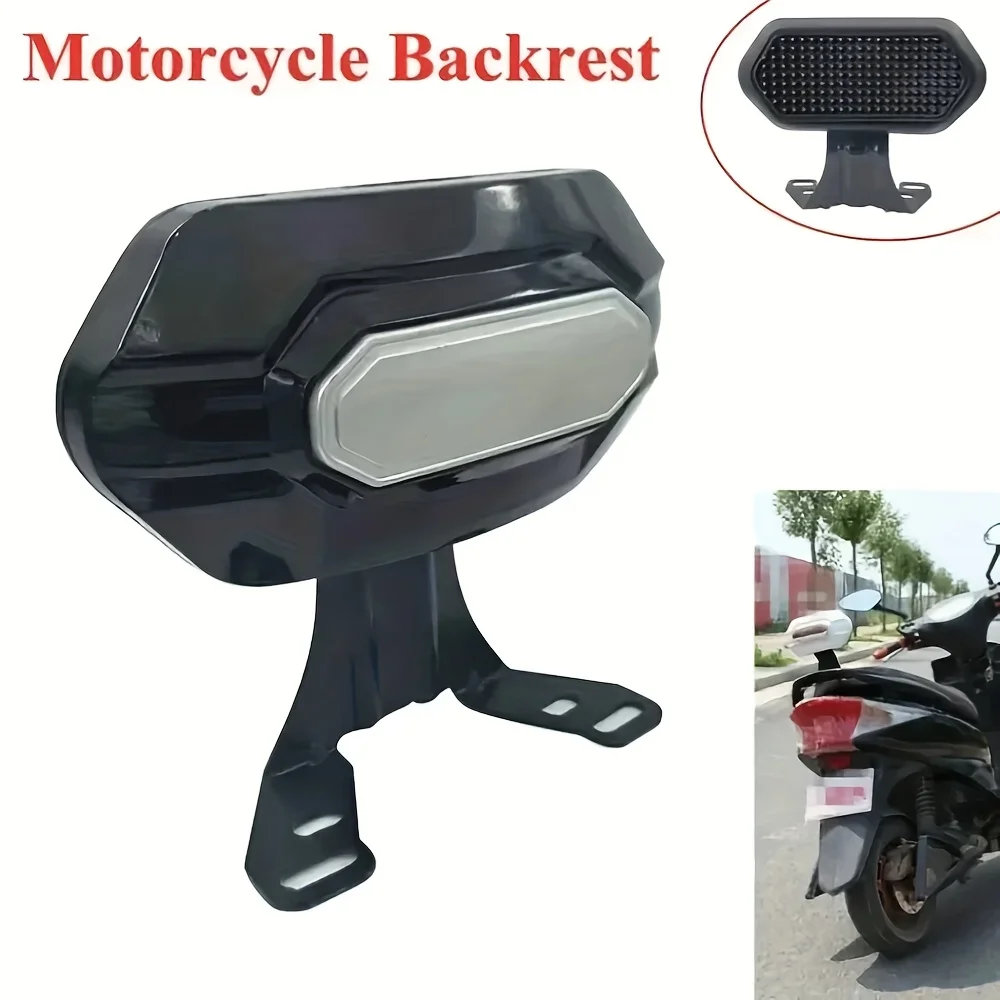 Adjustable Universal Motorcycle Backrest - Heavy Duty Black Sissy Bar with Comfort Pad, Fits Cruiser & Touring Bikes