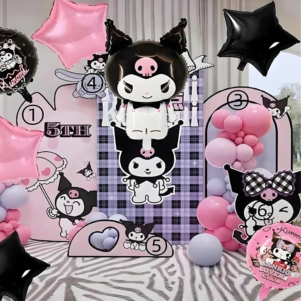 Kawaii Kuromi DIY Cartoon Party Balloons Classic Black Theme Party Decorations Halloween Christmas Gifts Toys Balloons Decor