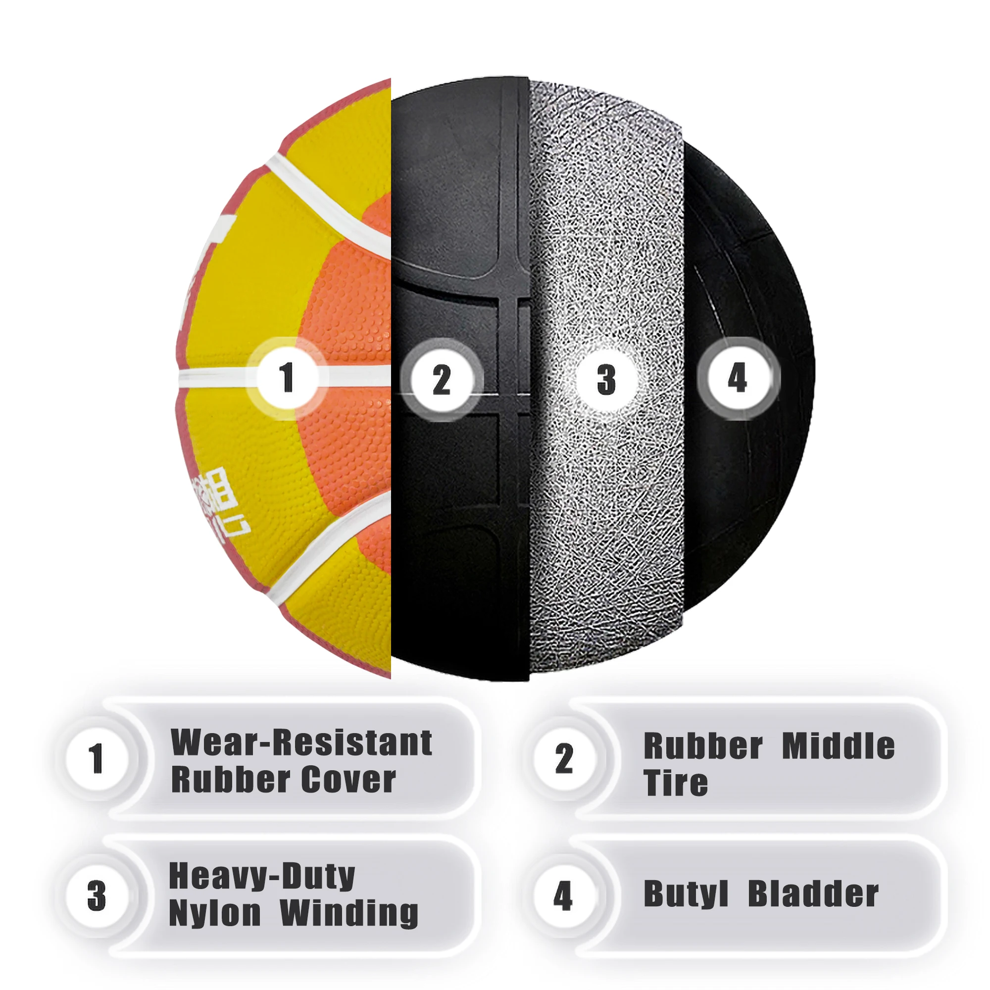 Kht-ゴム素材のバスケットボール、子供と10代のためのマッチトレーニング、サイズ5、屋内と屋外