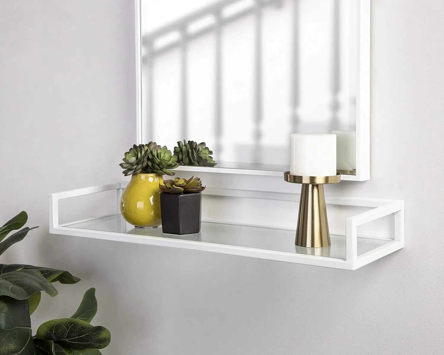 Blex Modern Wall Shelf, 24 x 8 x 3, White, Chic Floating Shelf for Wall Display and Storage