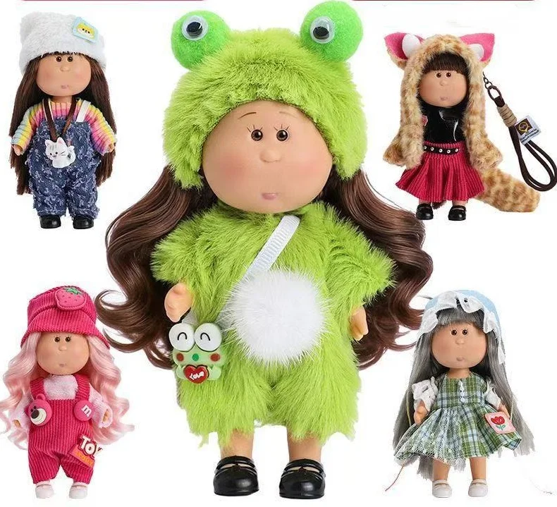 

mini 14cm mia doll with clothes set keychain charm bag accessories cute dress doll toys friends gifts