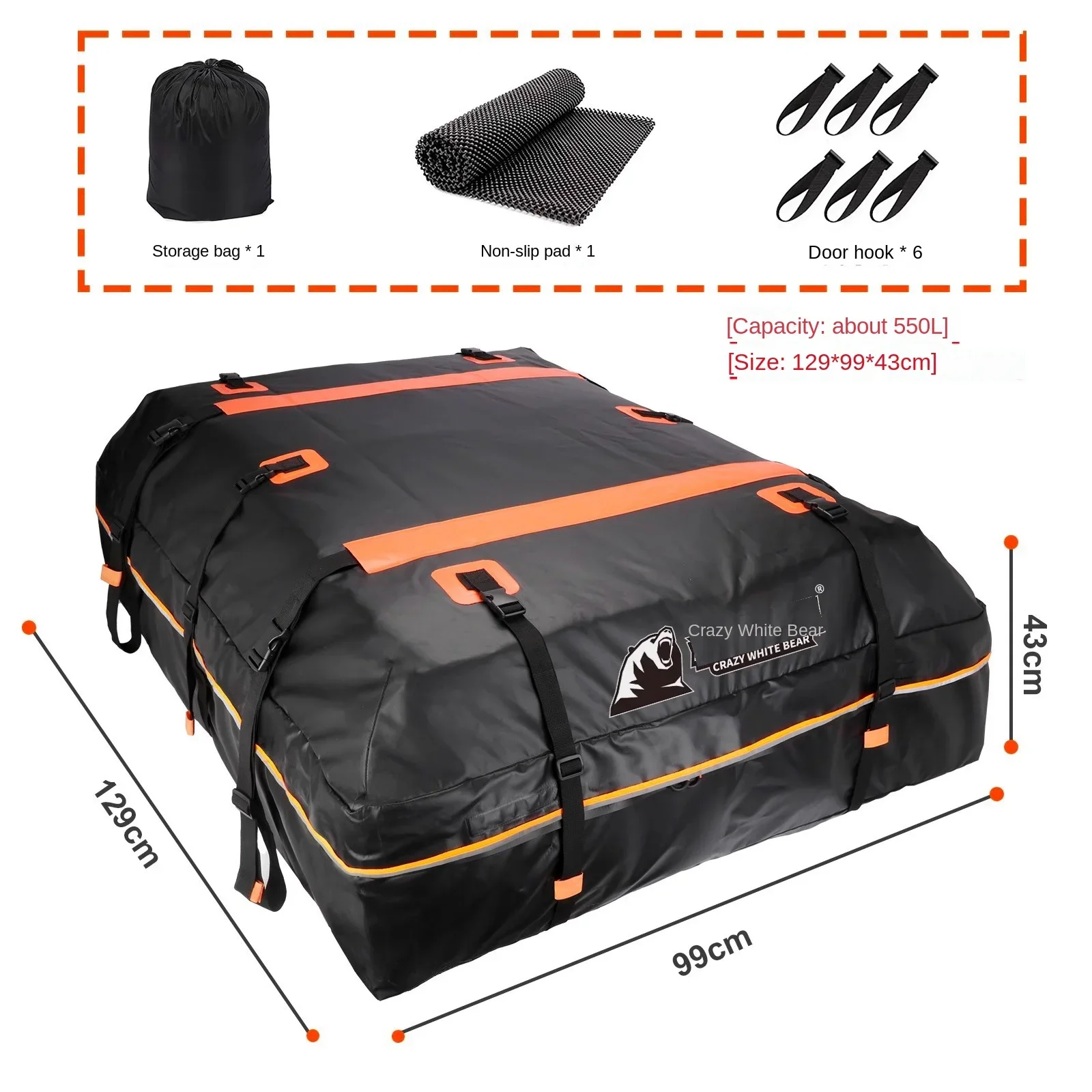 Outdoor Roof Bag PVC Roof Bag Rainstorm Proof SUV Roof Box