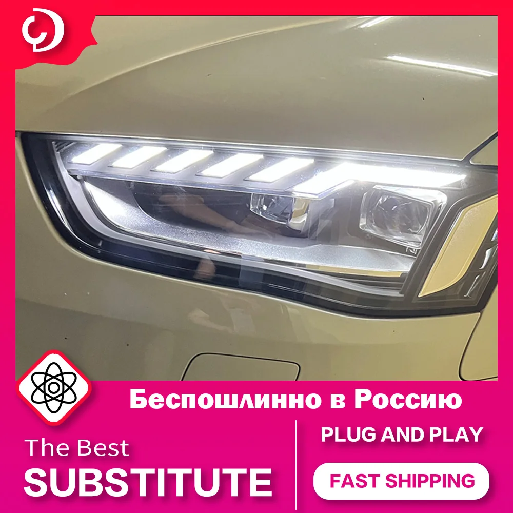 AKD Car Styling Headlights for AUDI A4 B8 2013-2016 LED Headlight DRL Head Lamp Dipped Beam Led Projector Accessories