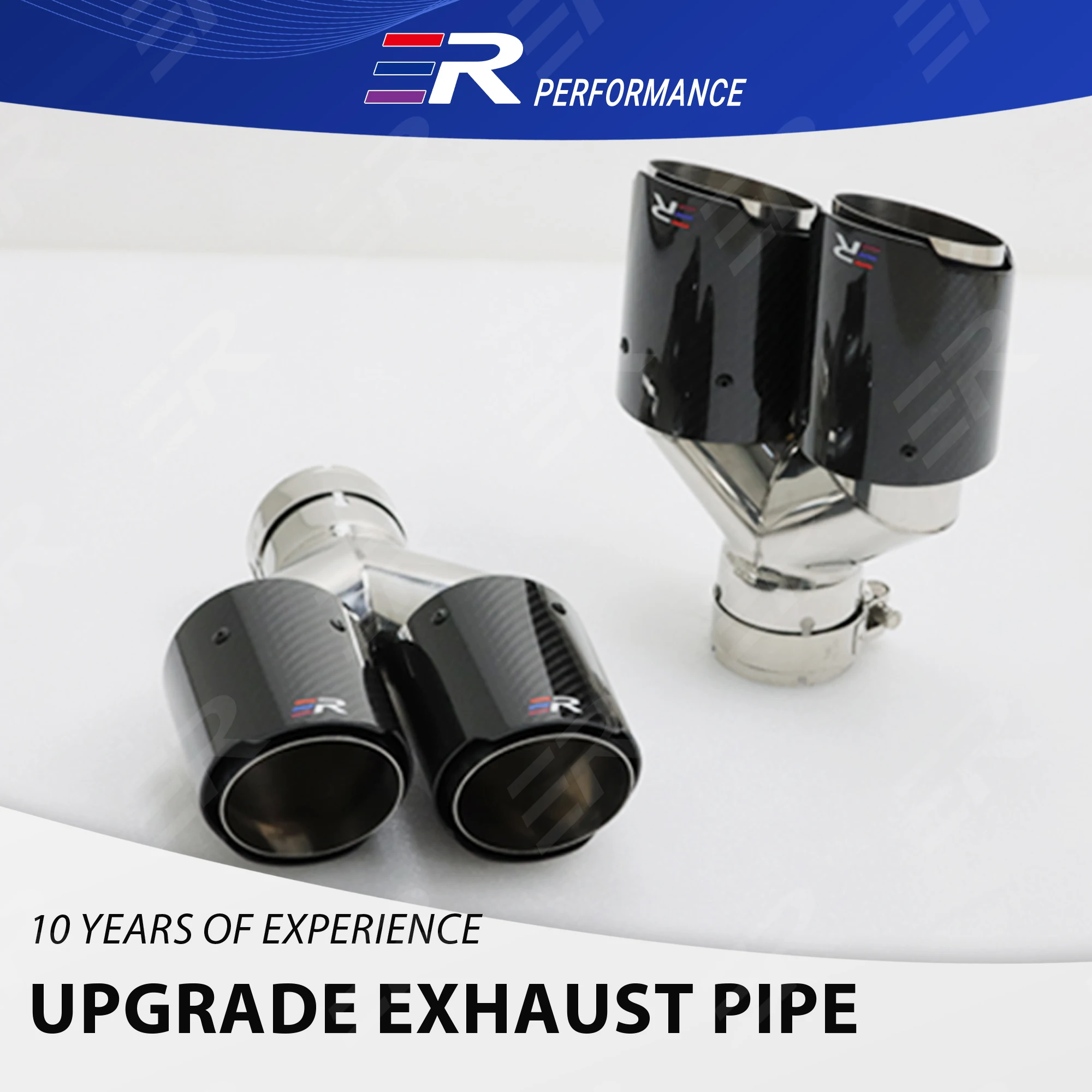 1 Piece Y Shape 89mm Outlet Real Carbon Fiber Muffler Tip Universal Exhaust Pipe For Auto Modified Nozzle Cars Decoration