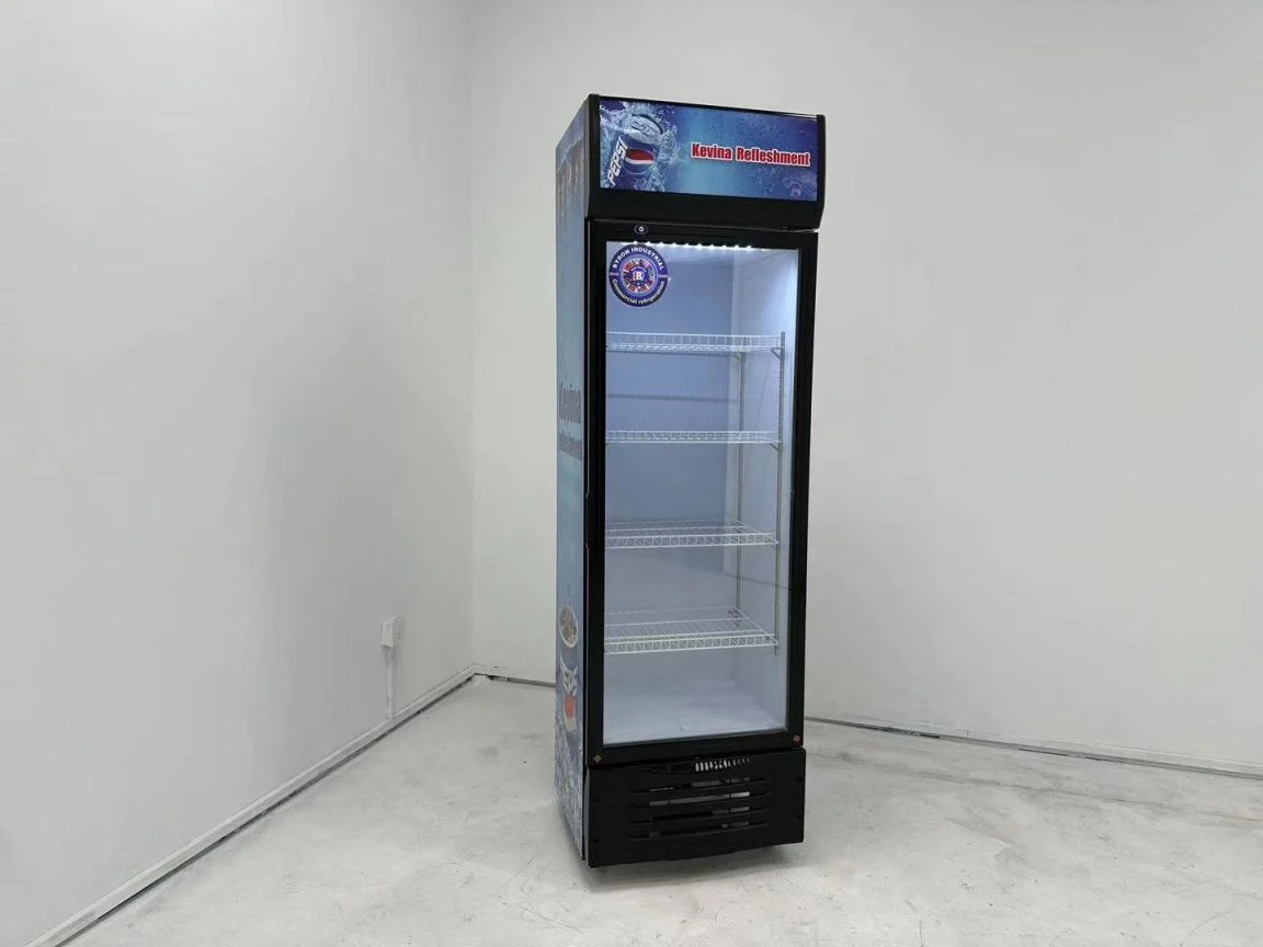 Single Door Commercial Glass Display Showcase Drink Coolers supermarket display refrigerator