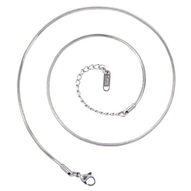 10pcs/Lot Stainless Steel 45cm Adjustable Chain Necklace For Women Men Chains DIY Components Wholesale 1.2/1.5/1.6/2/2.2/2.5/3mm