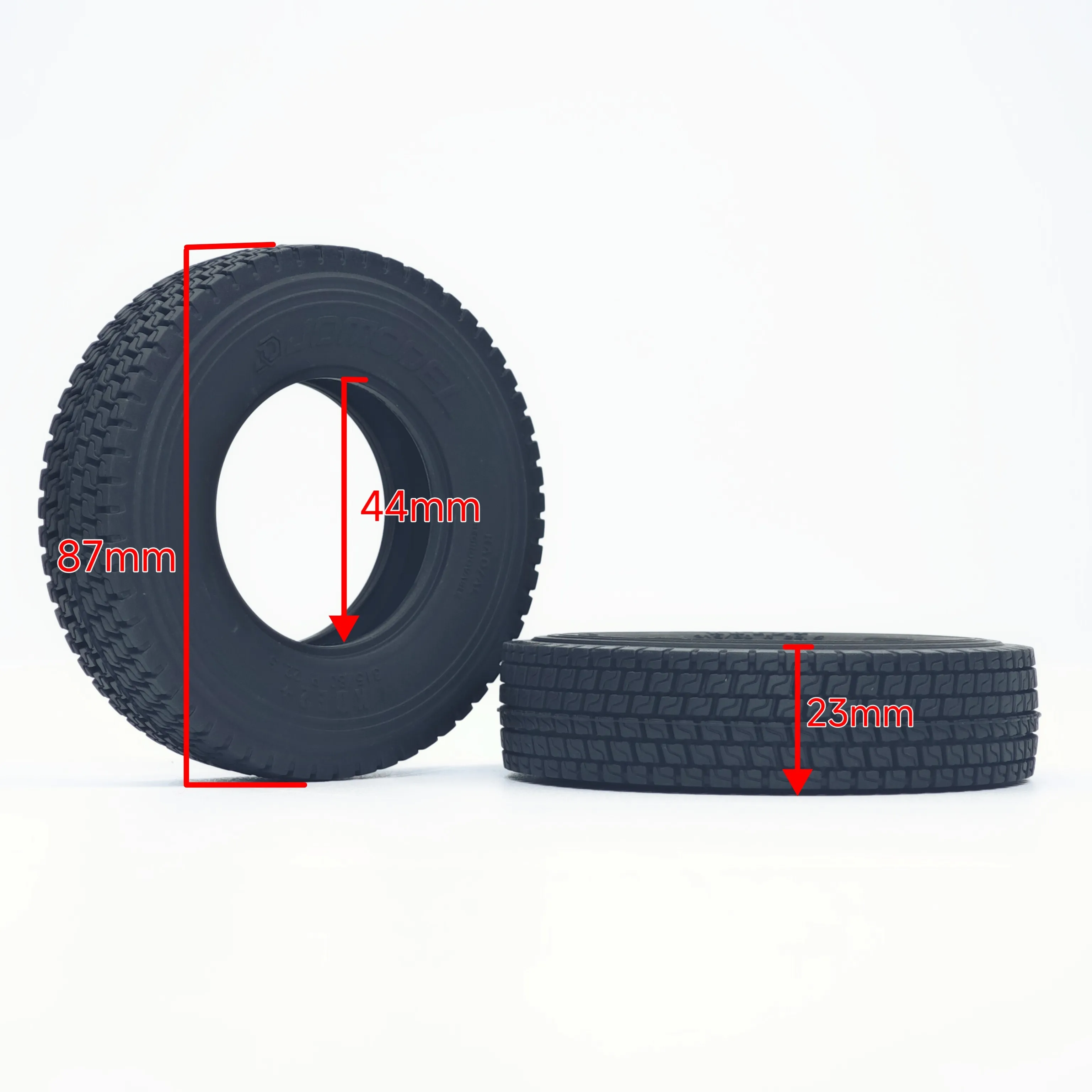 2 PCS 1/14 RC Truck Rubber Tire Tyres For Tamiya 1/14 Tractor Truck Series JDMODEL JDM-235 JDM-236 RC Dump Tipper Parts