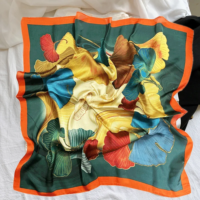 Neue Frauen Seide gedruckt Design Schal für Frauen Mode Krawatte Handtasche Foulard Handgelenk Kopftuch Schal Wraps Hajib Seide Schals – Detail 2