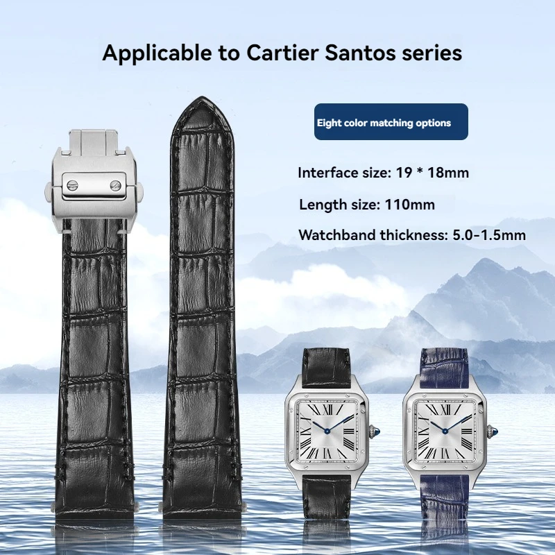 ل كارتييه سانتوس الإفراج السريع حزام ساعة اليد جديد متوسط حزام WSSA0010 عادي جلد طبيعي حزام الساعات الرجال معصمه 19 مللي متر 21 مللي متر #5