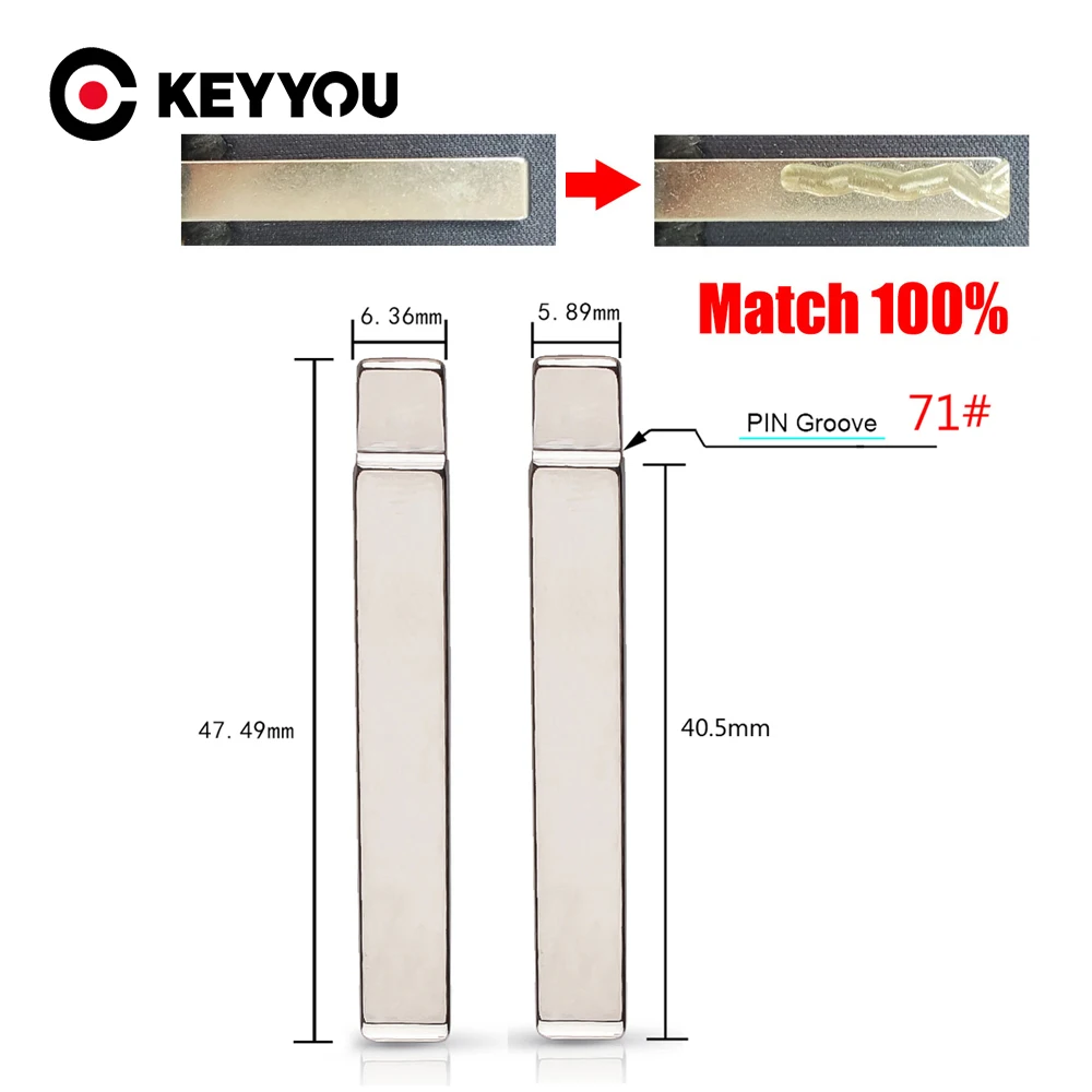 

KEYYOU With Cutting Service Remote KD Blade 71# HU100 Blank For GMC Chevrolet Cruze Camaro Equinox For Opel Buick Original Key