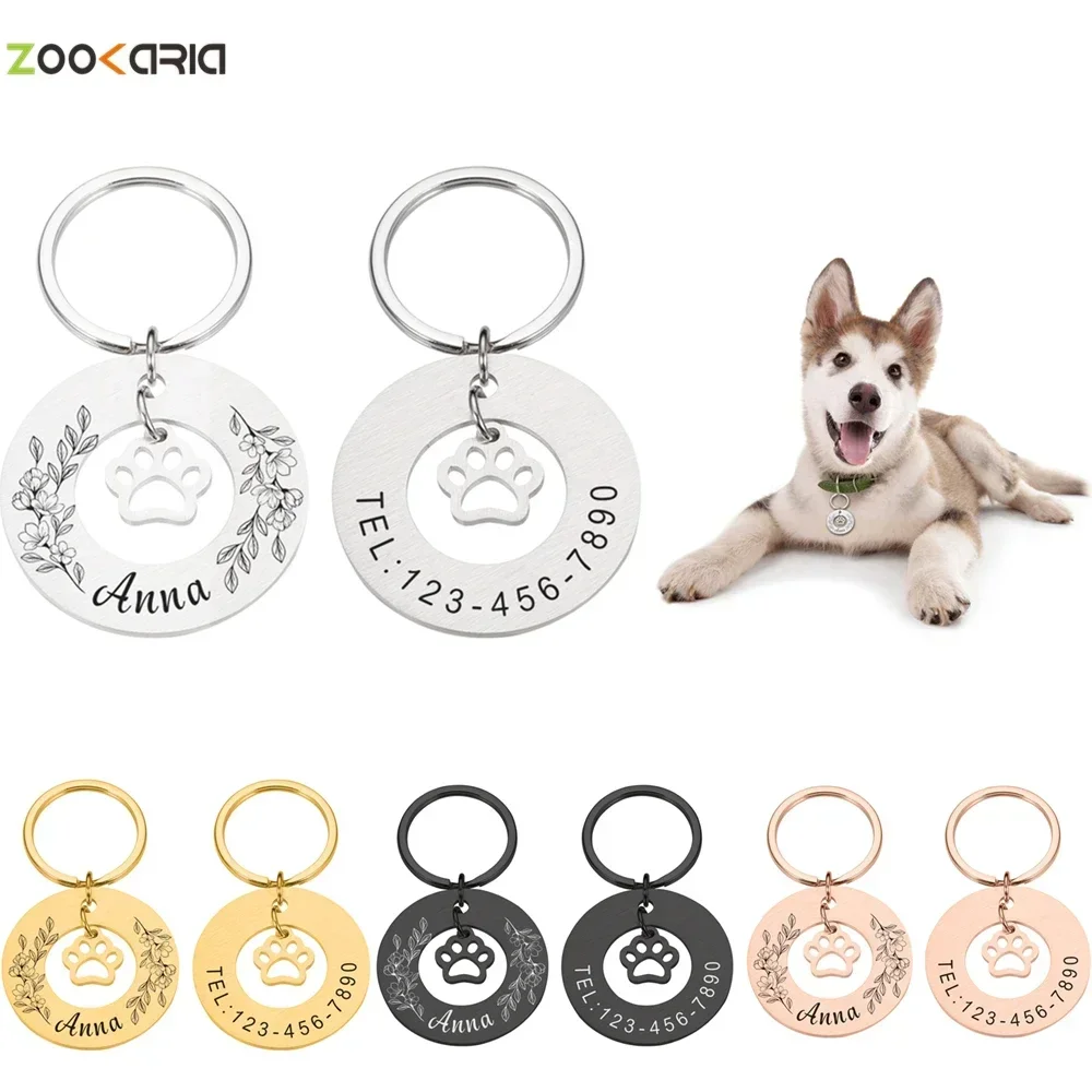 Personalized Pet Id Tags Medal Customized Dog Collar With Name Number Kitten Dogs Anti-lost Pendant Engraving DIY Accessories