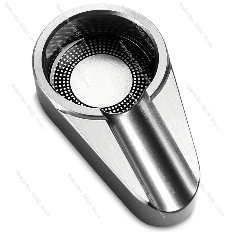 Fashionable Metal Cigar Ashtray, Stainless Steel Large Size, Decorative Living Room Accessory, Trendy Personalized Cigar Holder