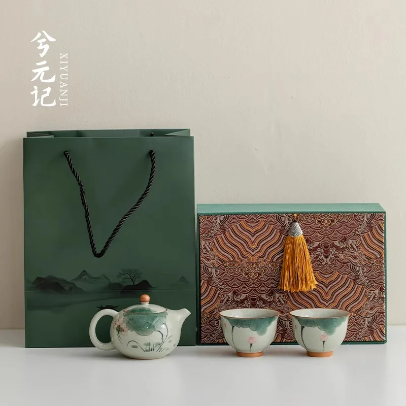 

Teapot Set With One Pot And Two Cups, Gift Box For Elders, Friends, Parents' Birthdays, And Gifts