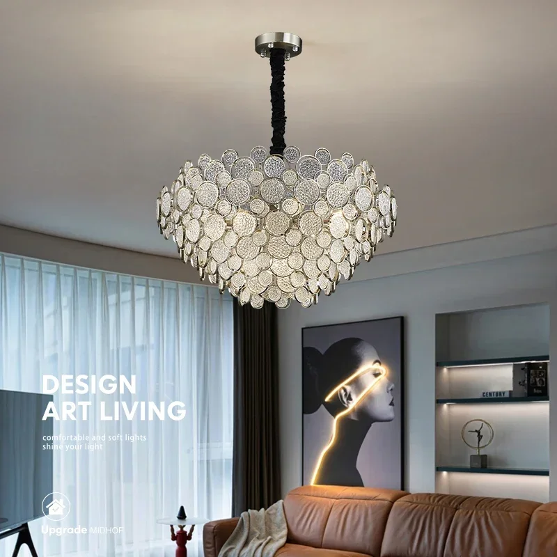 crystal chandelier for living room pendant lamps designer moderno luminaria de luxo villa decor sala de jantar quarto 2024 01