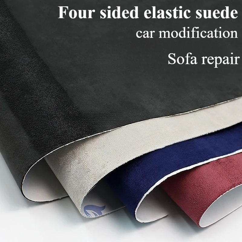 

Self-Adhesive Suede Fabric - High Elasticity Car Wrap, Stretchable Backing, Anti-Slip & Durable for Dashboard/Seats
