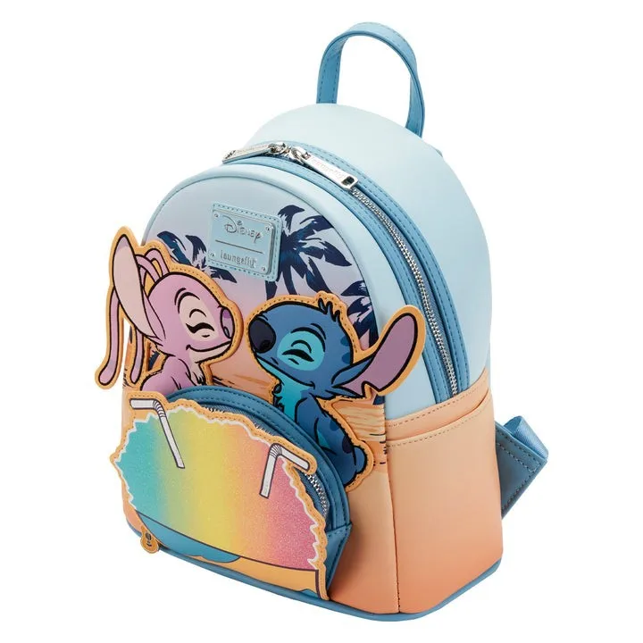 Disney Lilo & Stitch Couple Backpack Anime Backpacks Kawaii Girls Bags Shoolbags Leather Bag Wallet Mochila Cute Costume Prop