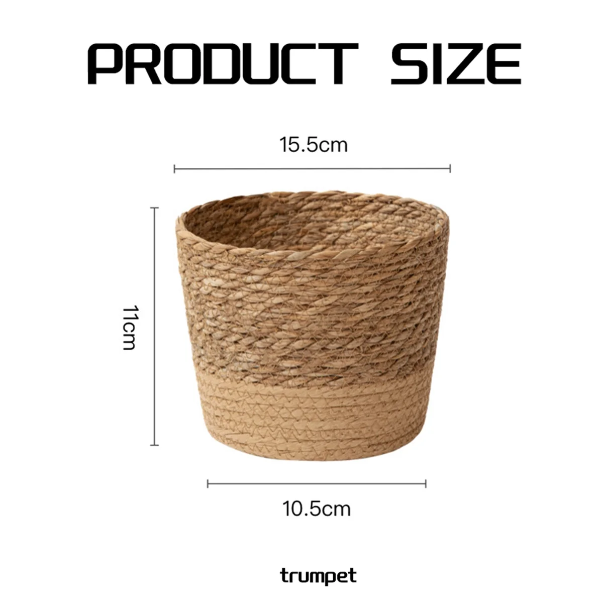 Cesta tejida, maceta tejida de paja para flores, cesta de mimbre, cesta de almacenamiento para maceta de mimbre, cesta de macetero tejida hecha a mano S