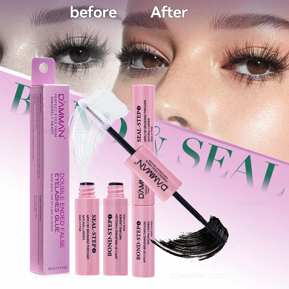 5Ml Eyelash Bond and Seal For DIY Lash Clusters Long Lasting Lash Glue Hold 48-72 Hours Waterproof Mascara Wand Makeup Supplies