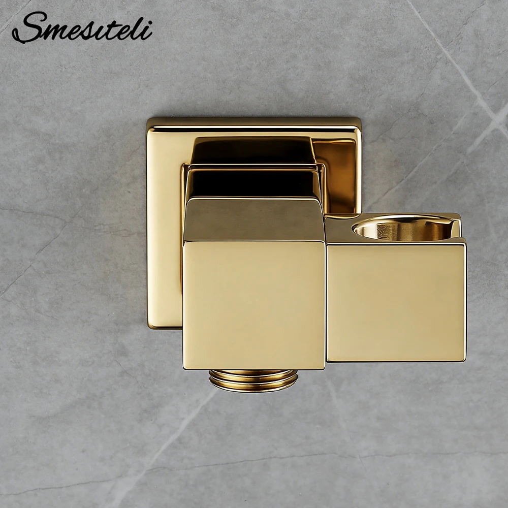 

Handheld Shower Holder Bracket Gold Small Portable Wall-Mounted Polished Brass For Bathroom Hardware