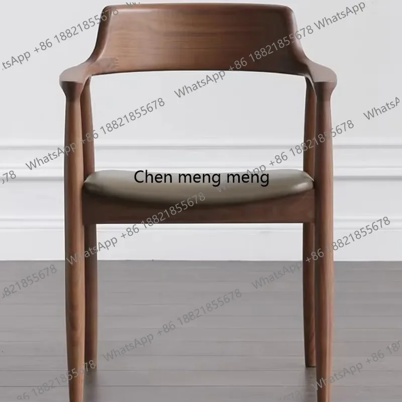 E182 Outdoor Indoor Coffee Restaurant Simple Conference Room Dining Room Teak Back Chair