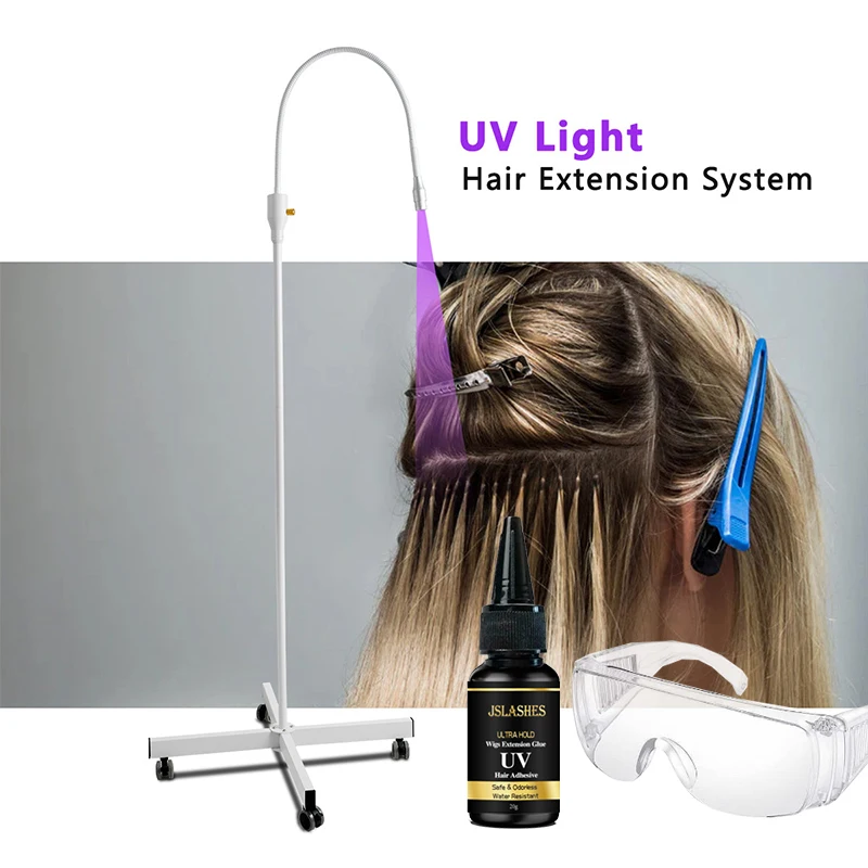 Upgrade 10W Uv  Lamp Kit Uv Glue Hair Extension Kit Uv Glue UV Hair Extension System Kit UV Gel LED Technology glue Tape Uv Glue