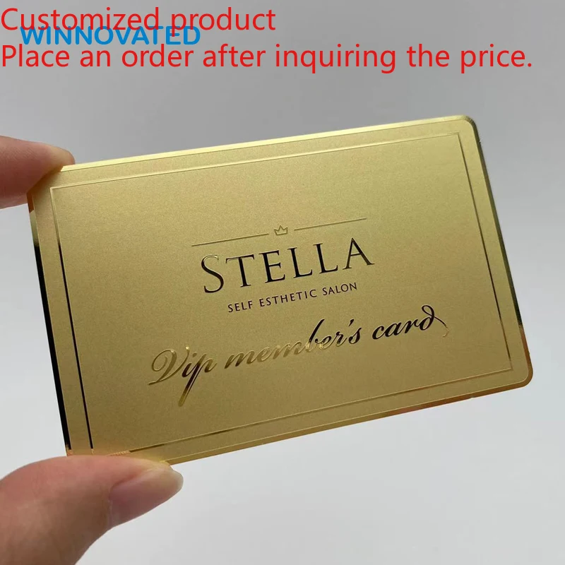 Customized product Warranty Custom Wedding Invitation Rose Visit Mirror Metal Card